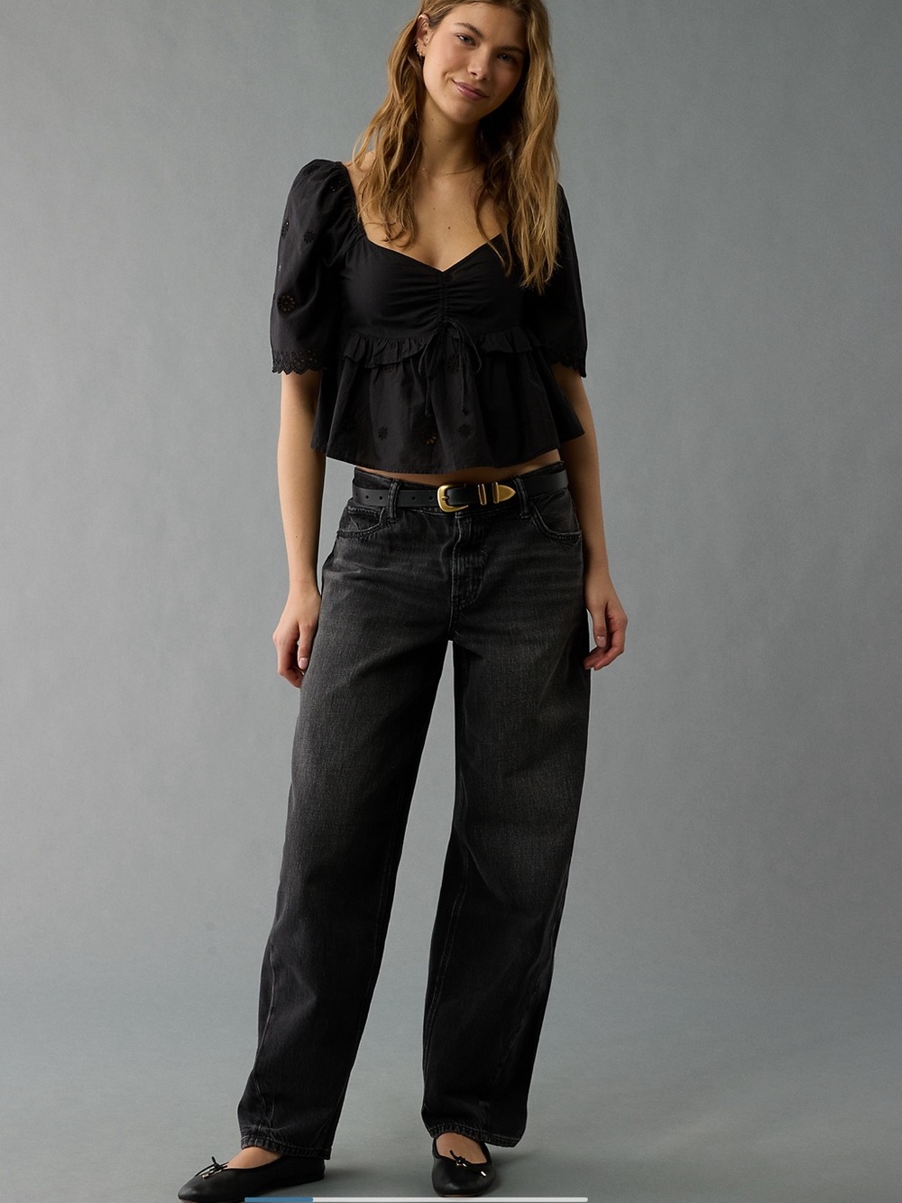 American Eagle Strigid Low-Rise Baggy Barrell Jean EUC
